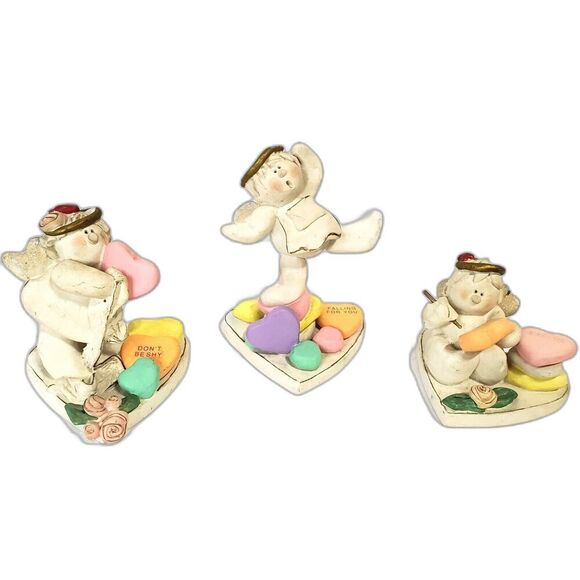 3 Vtg 90s Nancye Williams Sprinkles Angels 3" Valentines Hearts Shy Sweetie LOVE - Picture 1 of 10